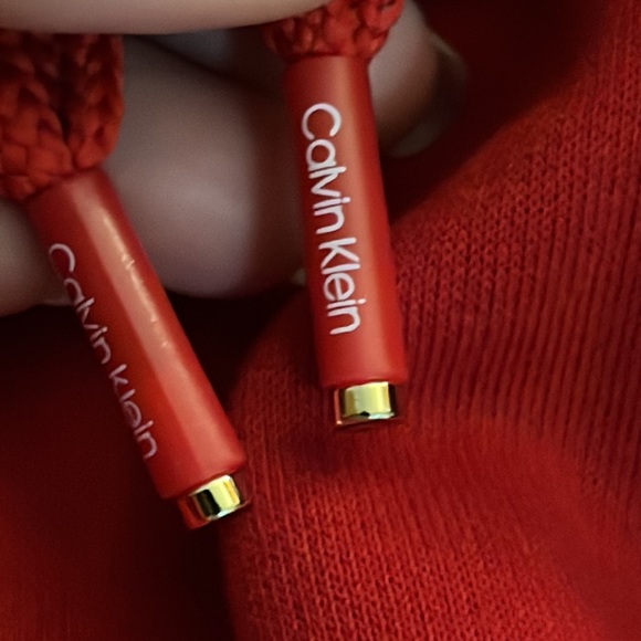 CALVIN KLEIN Red Pullover Hoodie Tunic Size Large - Picture 16 of 16